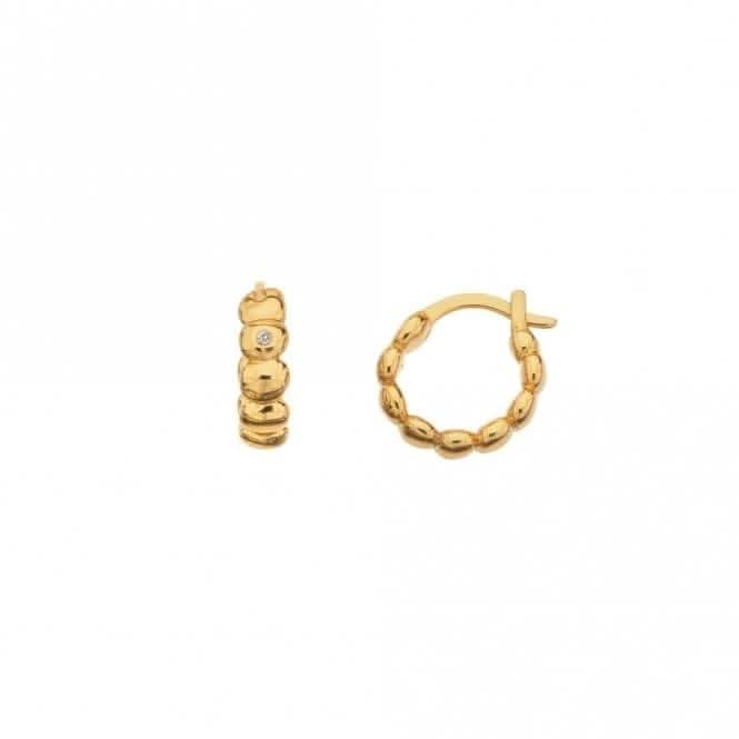 18ct Gold Plated Sterling Silver Beach Earrings DE659