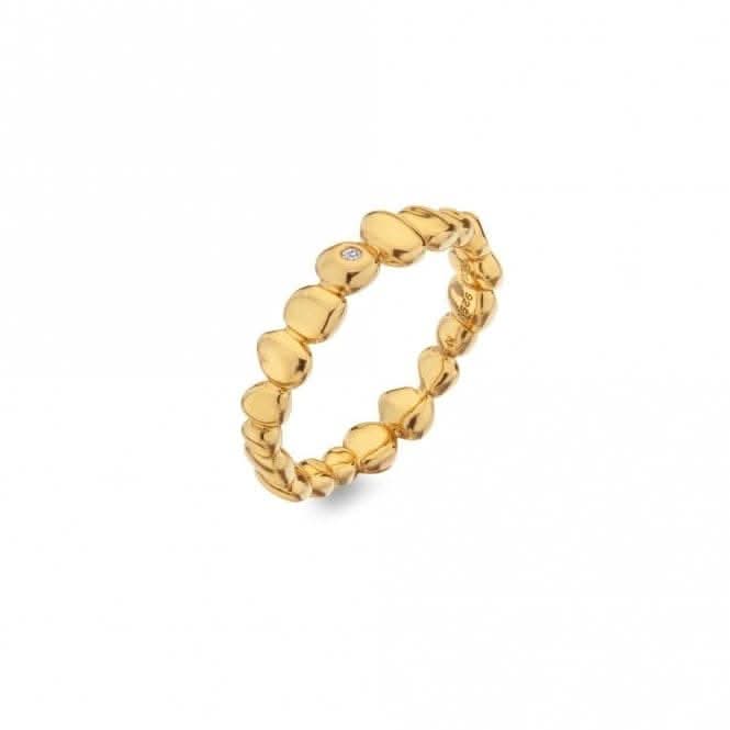 18ct Gold Plated Sterling Silver Beach Ring DR225