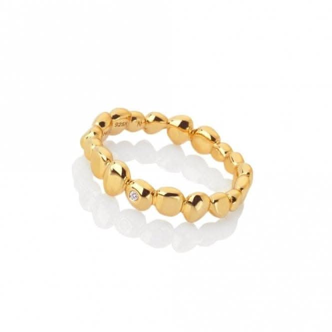 18ct Gold Plated Sterling Silver Beach Ring DR225