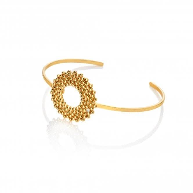 18ct Gold Plated Sterling Silver Blossom Bangle DC190