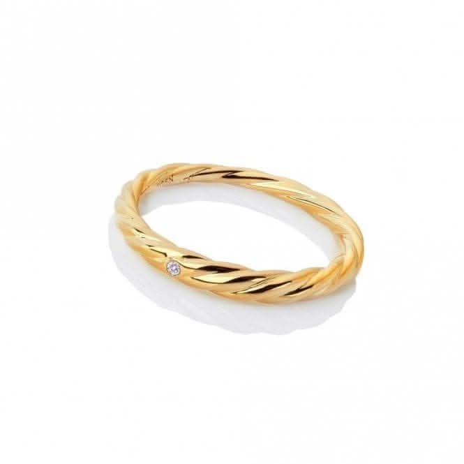 18ct Gold Plated Sterling Silver Entwine Ring DR224