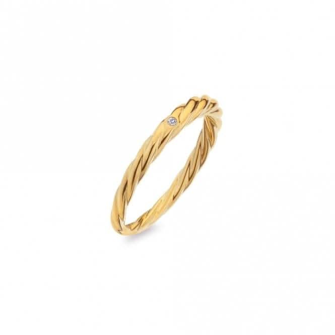 18ct Gold Plated Sterling Silver Entwine Ring DR224