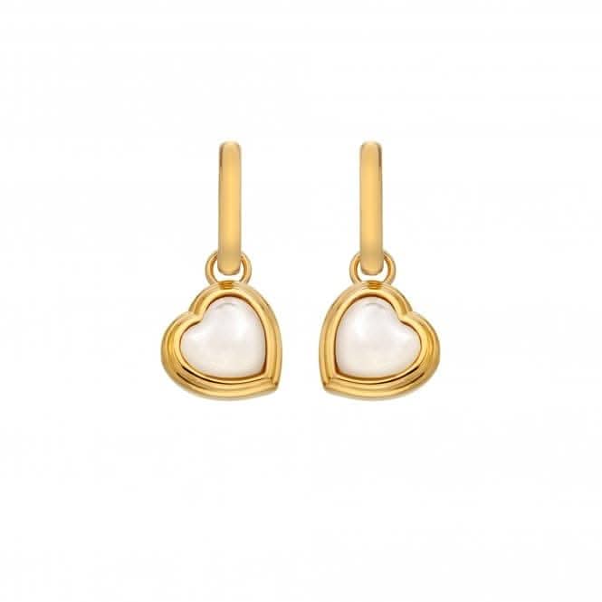 18ct Gold Plated Sterling Silver Heart Mother of Pearl Earrings DE791Hot Diamonds x Jac JossaDE791