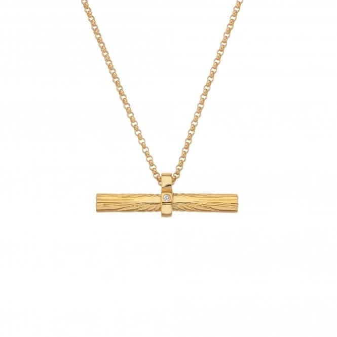 18ct Gold Plated Sterling Silver Hope Bar Pendant DP848Hot Diamonds x Jac JossaDP848