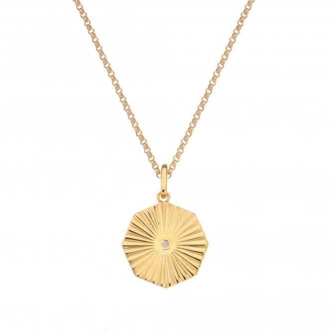 18ct Gold Plated Sterling Silver Hope Octagon Pendant DP846Hot Diamonds x Jac JossaDP846
