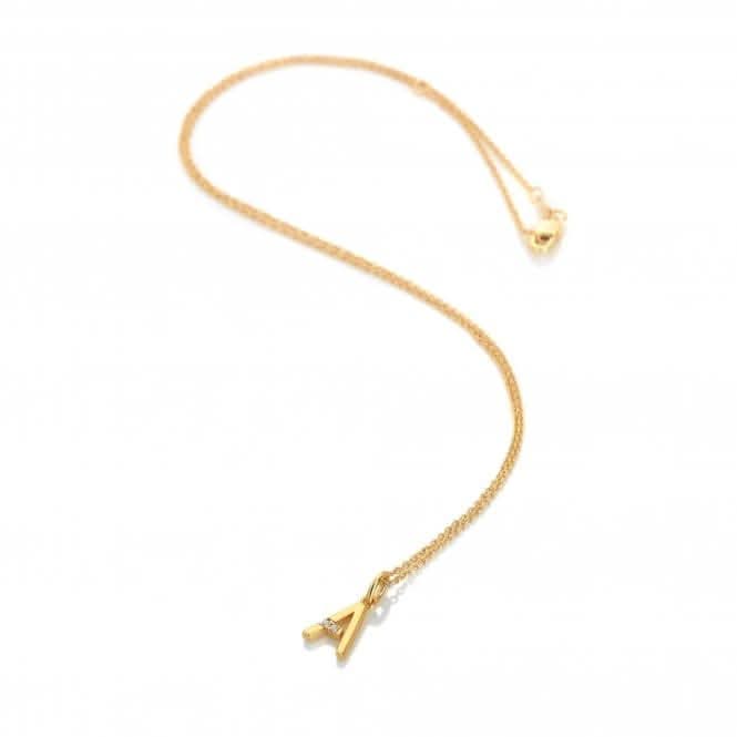 18ct Gold Plated Sterling Silver Letter A Pendant DP939