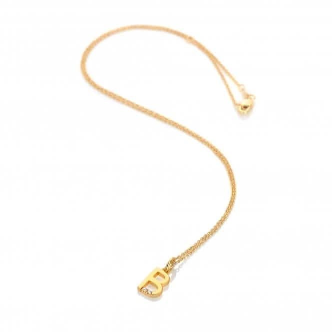 18ct Gold Plated Sterling Silver Letter B Pendant DP940