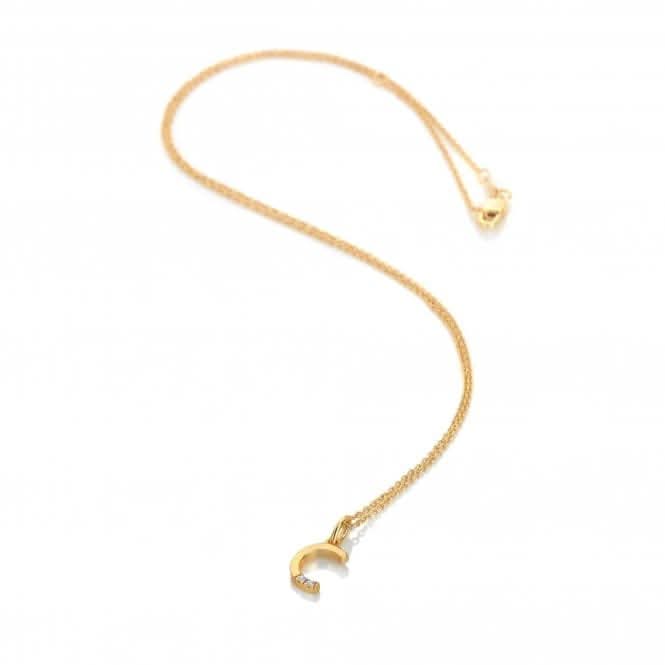 18ct Gold Plated Sterling Silver Letter C Pendant DP941