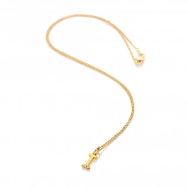 18ct Gold Plated Sterling Silver Letter I Pendant DP947