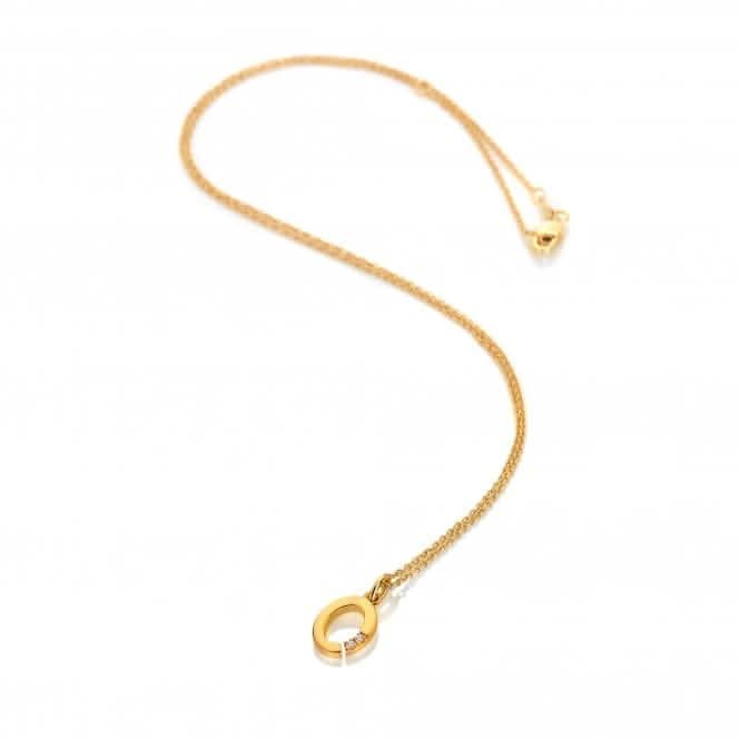 18ct Gold Plated Sterling Silver Letter O Pendant DP953