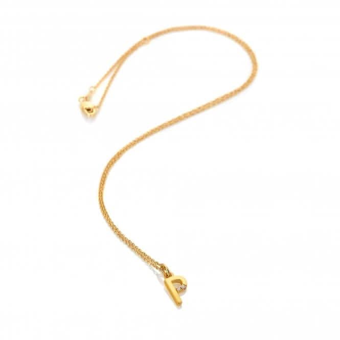 18ct Gold Plated Sterling Silver Letter P Pendant DP954