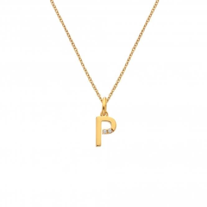 18ct Gold Plated Sterling Silver Letter P Pendant DP954Hot Diamonds x Jac JossaDP954