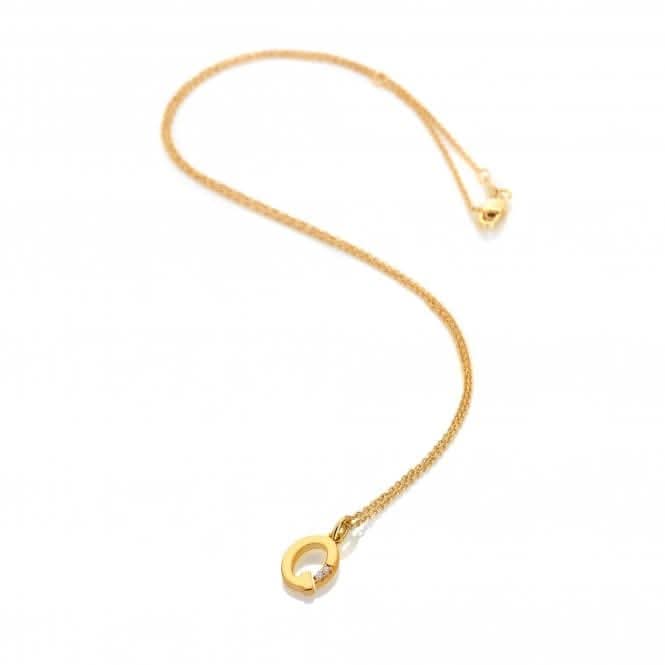 18ct Gold Plated Sterling Silver Letter Q Pendant DP955