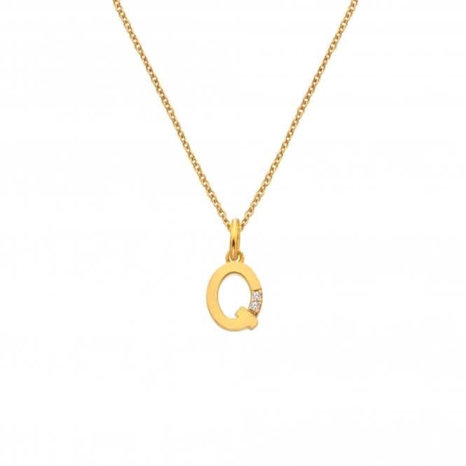 18ct Gold Plated Sterling Silver Letter Q Pendant DP955Hot Diamonds x Jac JossaDP955