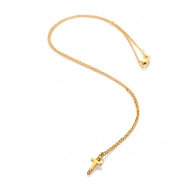 18ct Gold Plated Sterling Silver Letter T Pendant DP958