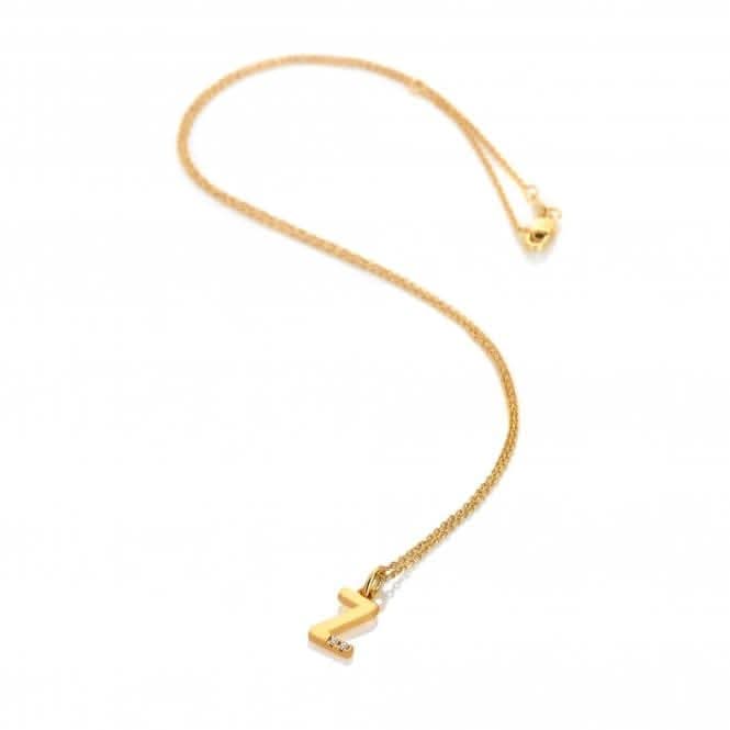 18ct Gold Plated Sterling Silver Letter Z Pendant DP964