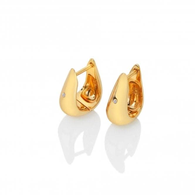 18ct Gold Plated Sterling Silver Soul Huggie Earrings DE661