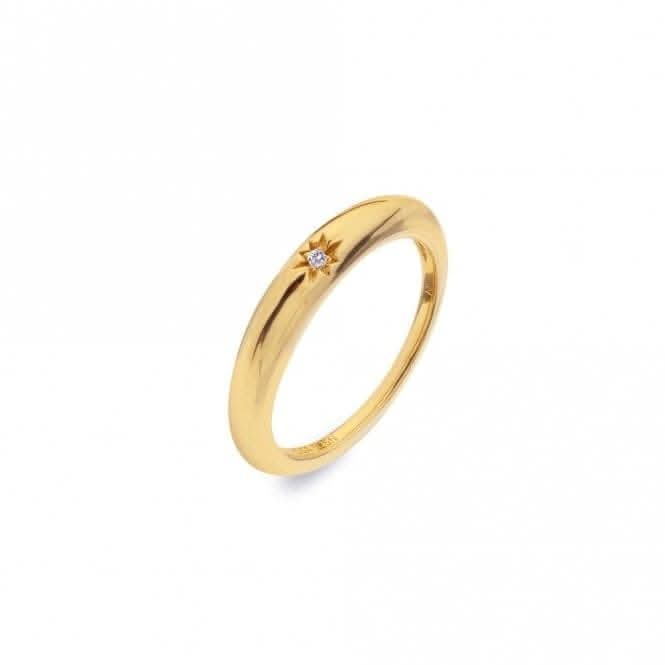 18ct Gold Plated Sterling Silver Soul Ring DR227