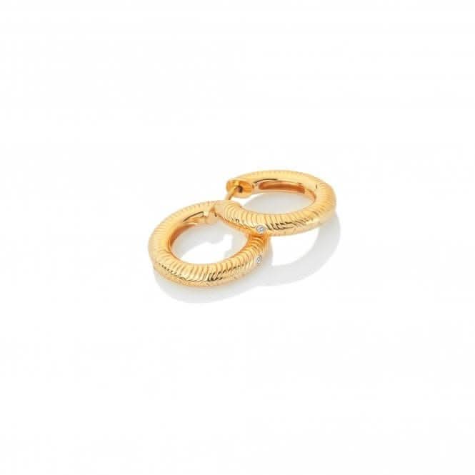 18ct Gold Plated Sterling Silver Spirit Hoop Earrings DE678