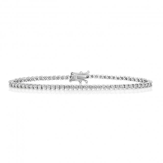 Diamond Jewellery 18ct Gold Tennis 2 Claw Bracelet BDQ724W/FG5