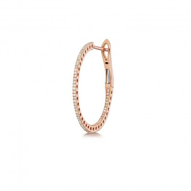 Diamond Jewellery 18ct Rose Gold Diamond Hoops EDQ317