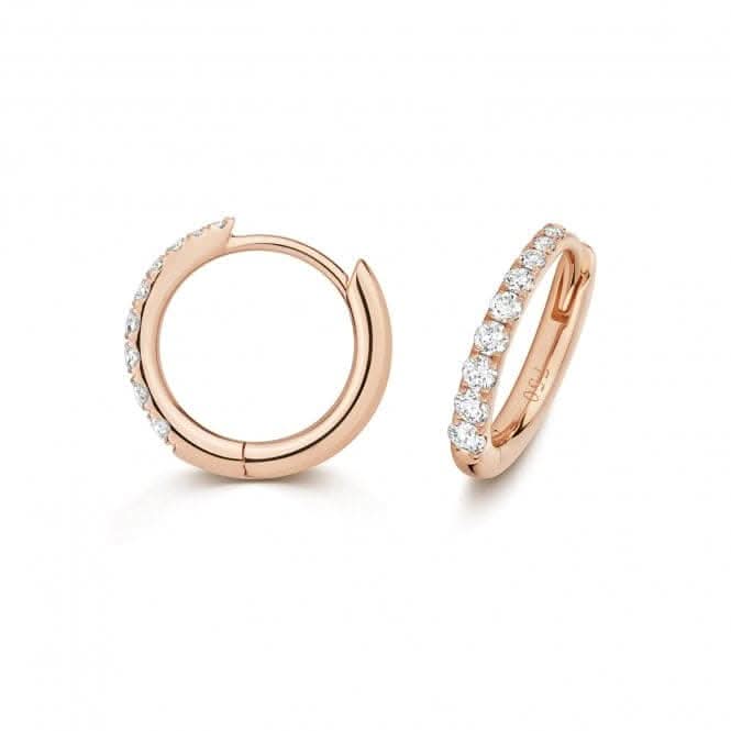 Diamond Jewellery 18ct Rose Gold Diamond Hoop Earrings EDQ362R