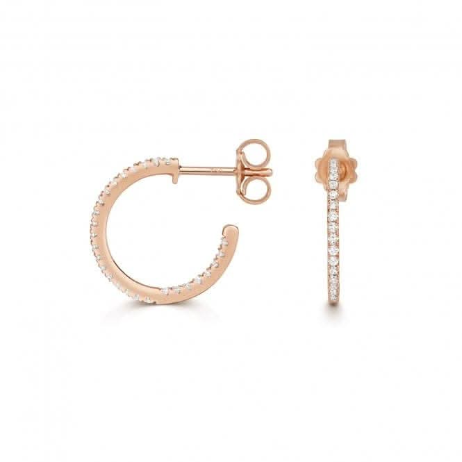 Diamond Jewellery 18ct Rose Gold Diamond Hoops EDQ361R