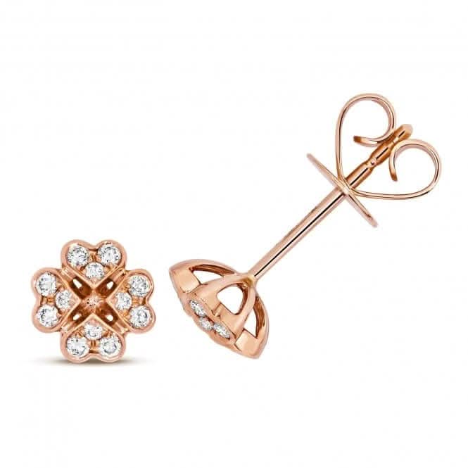 Diamond Jewellery 18ct Rose Gold Diamond Stud Earrings EDQ315R