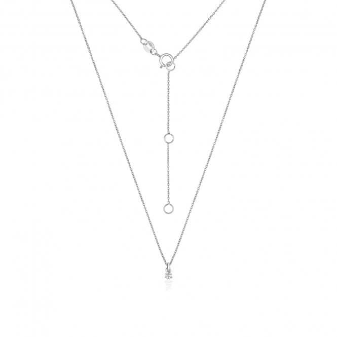 Diamond Jewellery 18CT White Gold Diamond 3 Claw Necklace NDQ145W