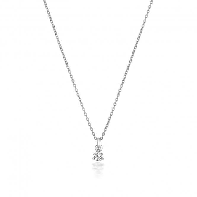 18ct White Gold Diamond 3 Claw Necklace NDQ146WDiamond JewelleryNDQ146W