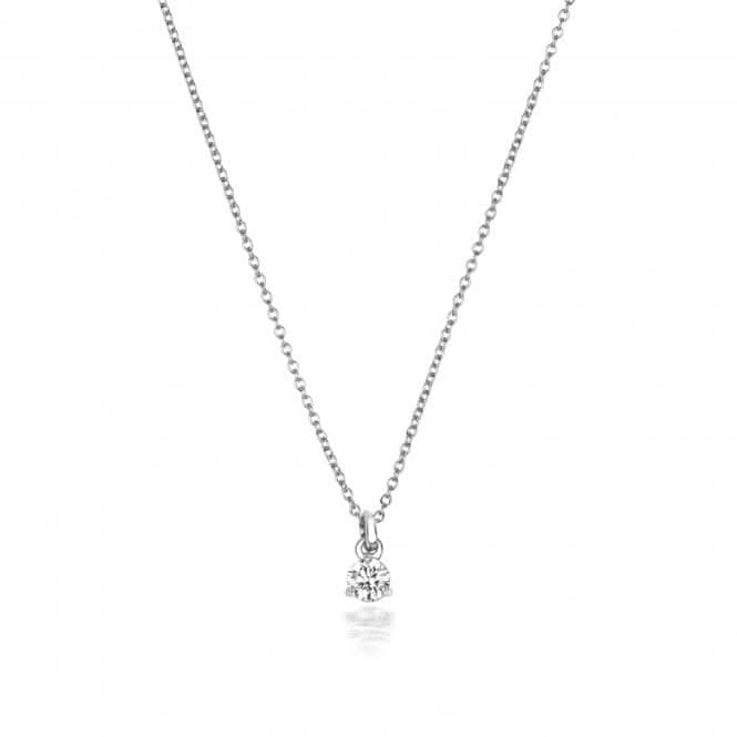 18ct White Gold Diamond 3 Claw Necklace NDQ147WDiamond JewelleryNDQ147W