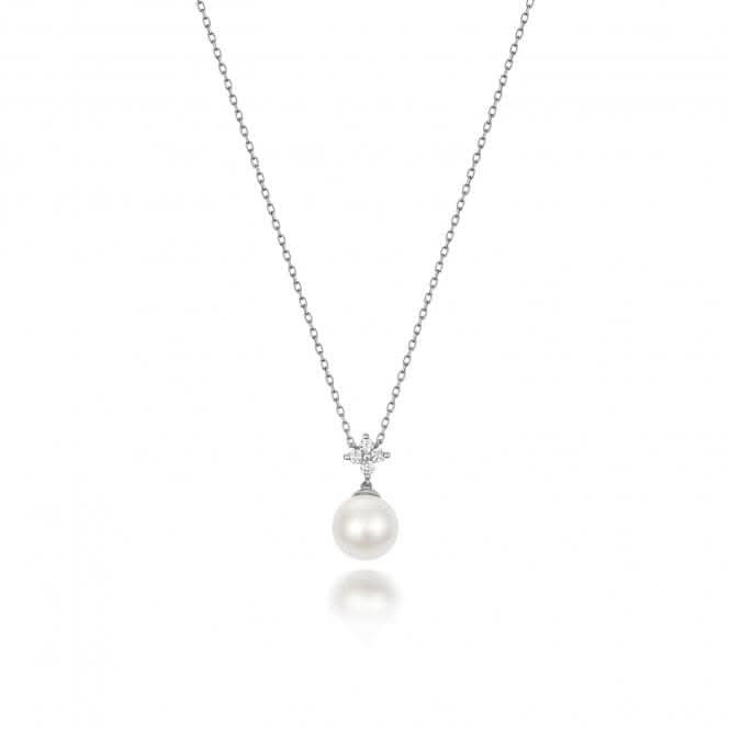 18ct White Gold Diamond & Akoya Pearl Necklace NDQ200WGemstones JewelleryNDQ200W