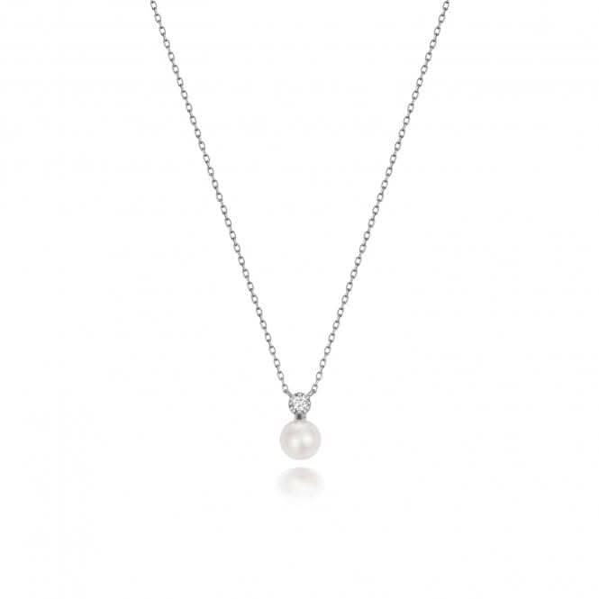 18ct White Gold Diamond & Akoya Pearl Necklace NDQ203WGemstones JewelleryNDQ203W