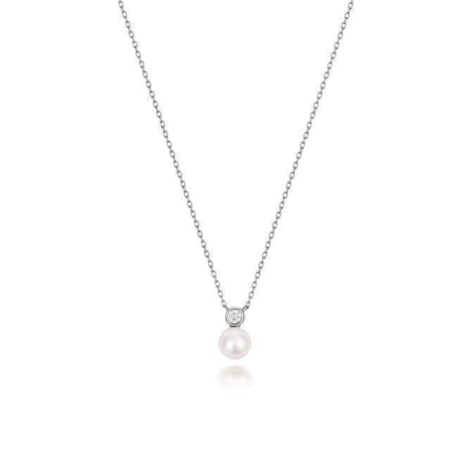 18ct White Gold Diamond & Akoya Pearl Necklace NDQ206WGemstones JewelleryNDQ206W