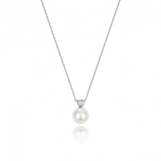 18ct White Gold Diamond & Akoya Pearl Necklace NDQ207WGemstones JewelleryNDQ207W