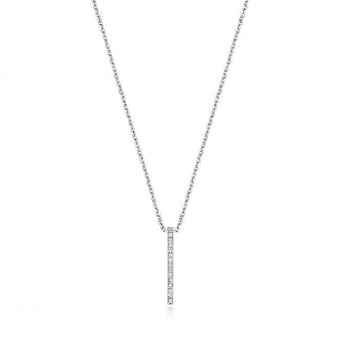 18ct White Gold Diamond Bar Necklace NDQ124WDiamond JewelleryNDQ124W