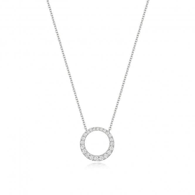 18ct White Gold Diamond Circle 15 1/2 Inch Necklace NDQ144WDiamond JewelleryNDQ144W