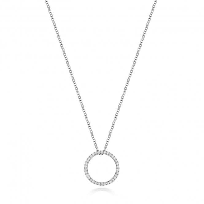 18ct White Gold Diamond Circle 16/17Inch Necklace NDQ120WDiamond JewelleryNDQ120W