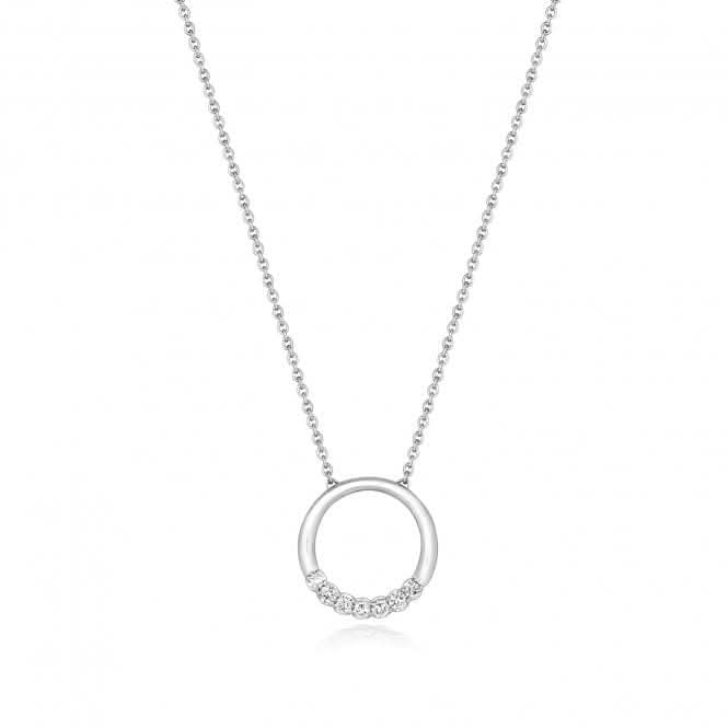 18ct White Gold Diamond Circle Shaped Necklace NDQ132WDiamond JewelleryNDQ132W
