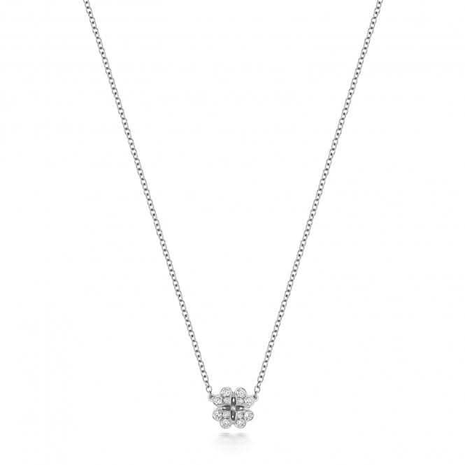 18ct White Gold Diamond Clover 16/17Inch Necklace NDQ117WDiamond JewelleryNDQ117W