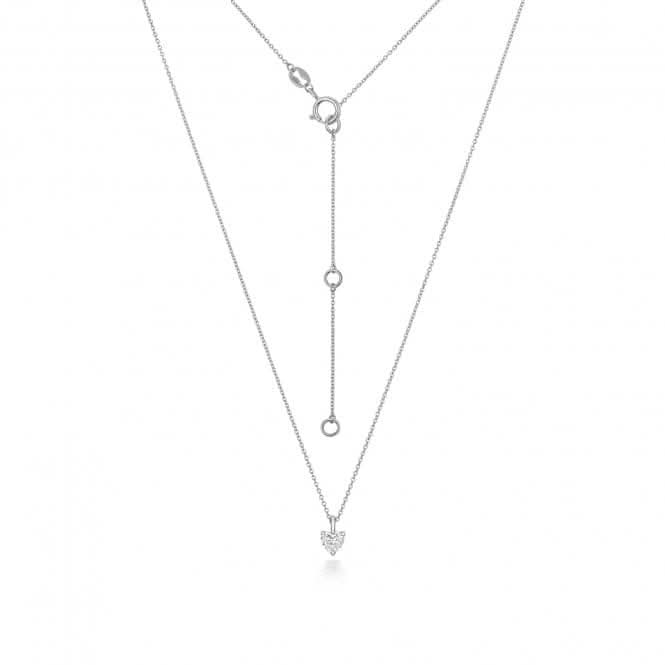 Diamond Jewellery 18ct White Gold Diamond Heart Necklace NDQ156W