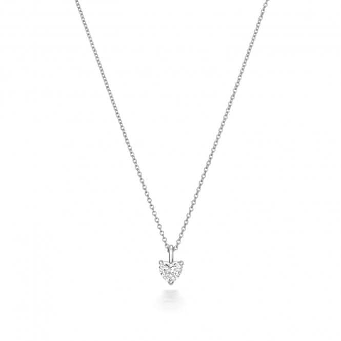 Diamond Jewellery 18ct White Gold Diamond Heart Necklace NDQ156W