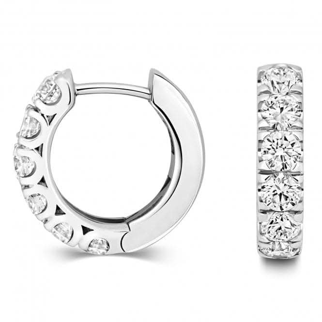 Diamond Jewellery 18ct White Gold Diamond Hoop Earrings EDQ321W