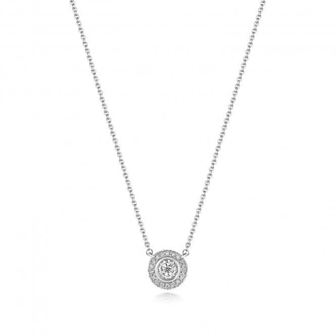 18ct White Gold Diamond Illusion Necklace NDQ128WDiamond JewelleryNDQ128W