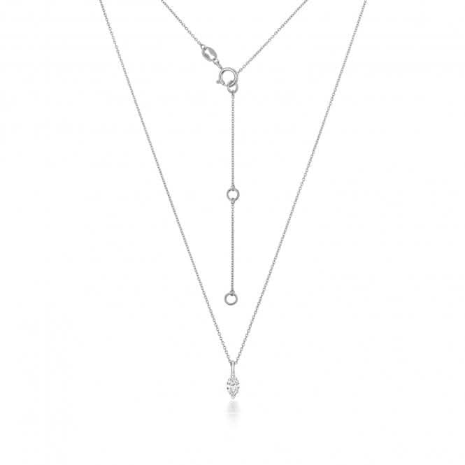 Diamond Jewellery 18ct White Gold Marquise Cut Diamond Necklace - NDQ159W