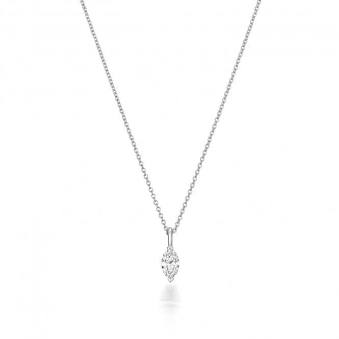 Diamond Jewellery 18ct White Gold Marquise Cut Diamond Necklace - NDQ159W