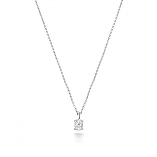 Diamond Jewellery 18ct White Gold Oval Cut Diamond Necklace NDQ157W