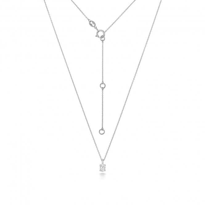 Diamond Jewellery 18ct White Gold Oval Cut Diamond Necklace NDQ157W