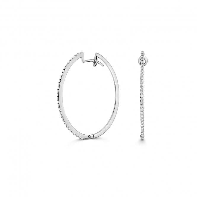 18ct White Gold Diamond Oval Hoops EDQ334WDiamond JewelleryEDQ334W