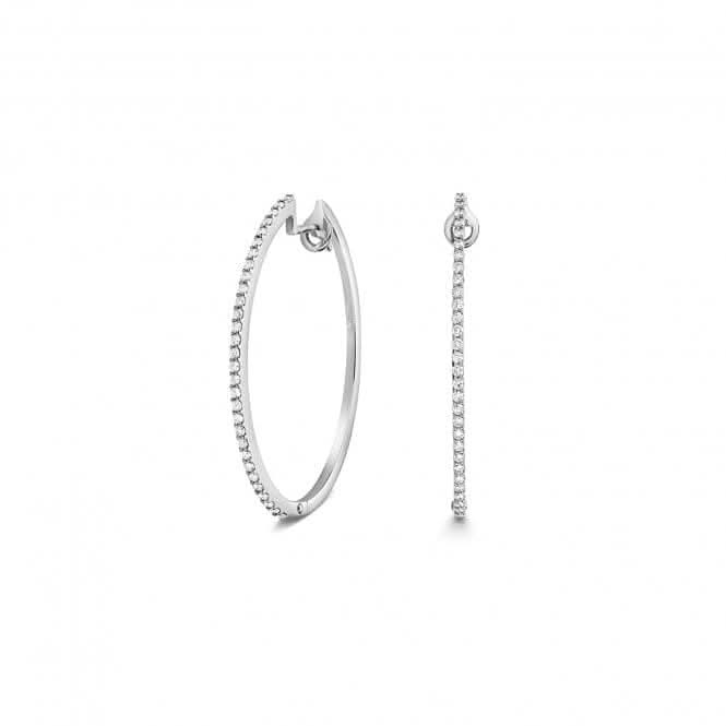 Diamond Jewellery 18ct White Gold Diamond Oval Hoops EDQ334W